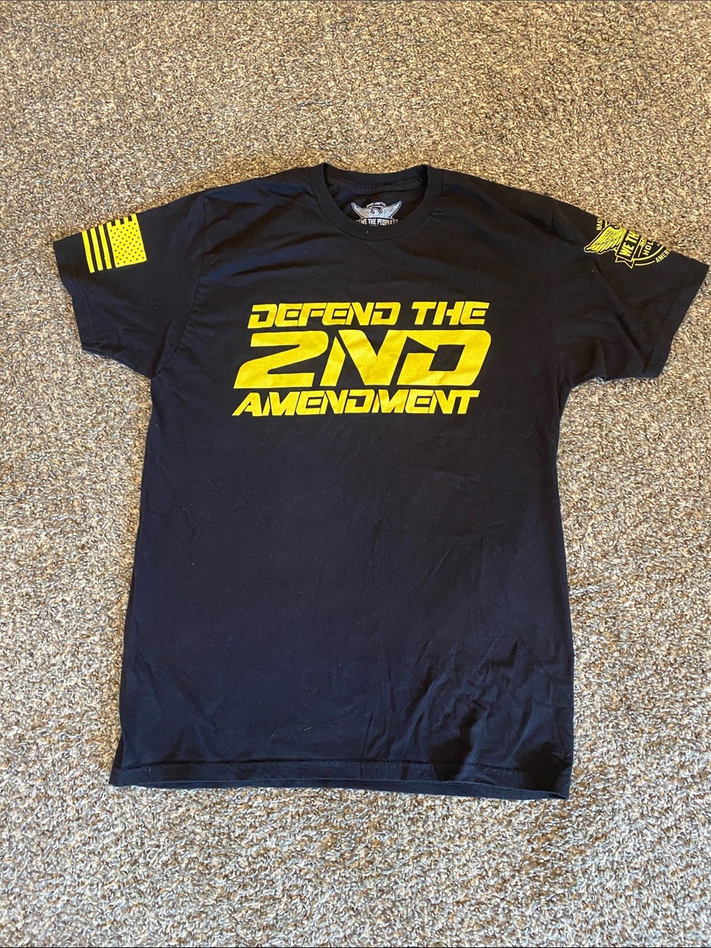 Free People We the Free Black Short-Sleeve Tee with Yellow Graphic